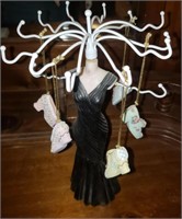 Black Dress Necklace Holder W/ Shoe Ornament