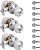 WF5065  YIHATA Doorknobs Entry Lock Set Satin Ni