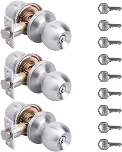 WF5065  YIHATA Doorknobs Entry Lock Set Satin Ni