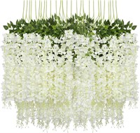 NEW $44 Pauwer Wisteria Hanging Flowers 12 Pack