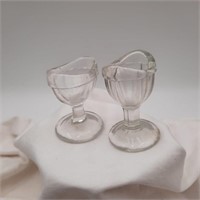 Mid-Century Pair Clear Optical 2 1/4" Eye Cups