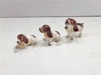 Rare Bone China Dog Figure Set