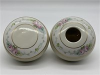 Porcelain Hair Receiver & Powder Jar Set Austria