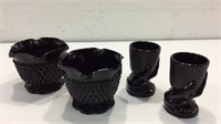 Black Amethyst Glass Candleholders/ Egg Cups Y13C