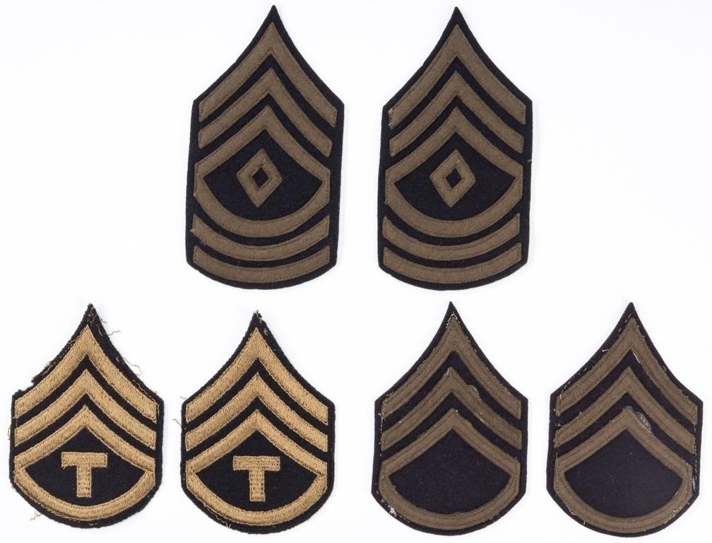 Original U.S. WWII Sergeant Insignia Lot