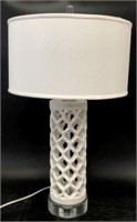 Round Arabesque Marble Lamp with Shade