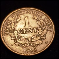 1883 Danish West Indies Cent - Only 210k Minted!