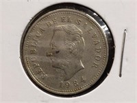 1984 El Salvador 5cent foreign coin