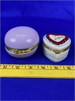 2pc Ceramic trinket boxes