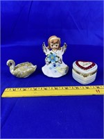 2pc mini ceramic figurines