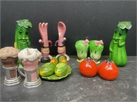 6 collectible salt and pepper shaker sets. Most