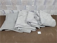 4 Large grey curtains