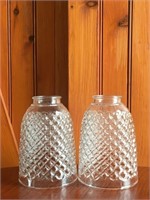 Vintage Clear Glass Sconce Shades ~ Set Of 2