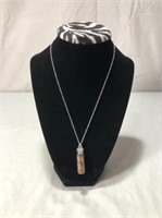 18" 925 Sterling Silver Necklace With Fire Agate
