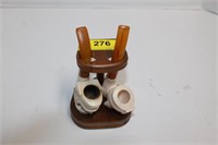 Two Meerschaum Pipes w/ Stand