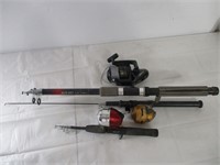 Lot of 3 Rod and Fishing Reels