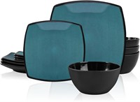 Melamine Dinnerware Sets 12 Piece - Turquoise