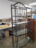 Very solid bakers rack with glass shelves