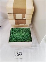 5 boxes of vintage green buttons