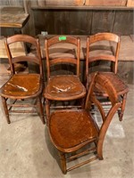 Set of 4 vintage chairs. Basement.