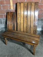 Vintage Drop Down Wooden Table w/ Benches