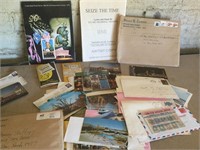 Vintage stamps, post cards, sheet music and more