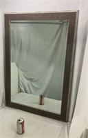 Wood Framed Beveled Glass Mirror, 29" x 41"
