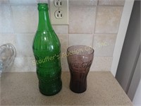 Coca cola glass (purple) & Tru-me glass bottle