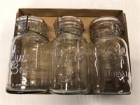 3 Clear Quart Jars