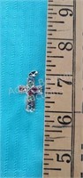 Multi-colored Stone cross pendant