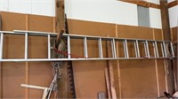 20 foot aluminum ladder, up on the back wall