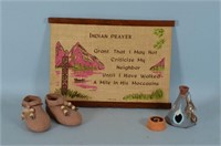 Indian Prayer, Clay Moccasins and Incense Burner