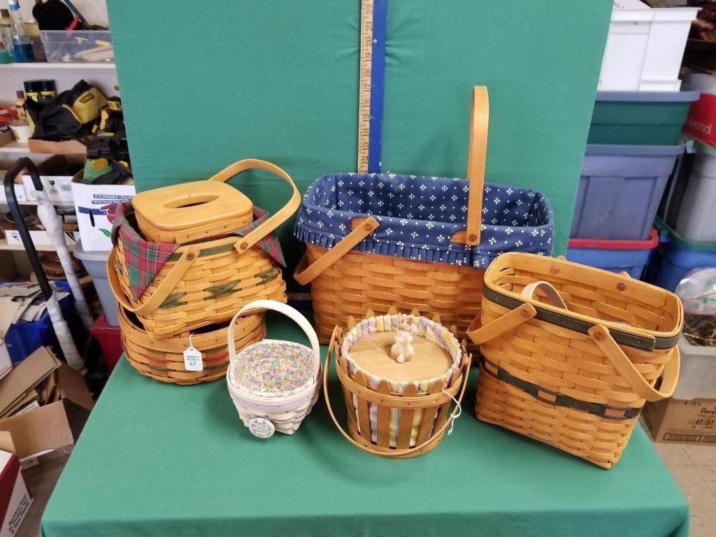 8 LONGABERGER ARTIST SIGNED BASKETS