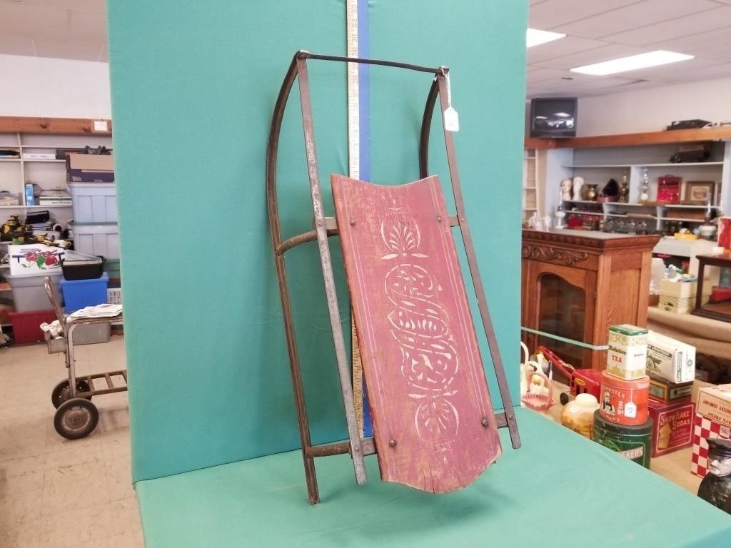 EARLY HAND DECORATED CHILDS SLED