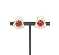 Vintage Grosse Ruby Clip On Earrings