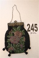 Vintage Beaded Hand Bag with Gilt Metal Clasp &