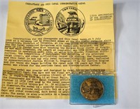 Chesapeake & Ohio Canal Bronze Commemorative Medal