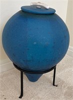 B - JAR W/ LID ON STAND 20X11" (L22)