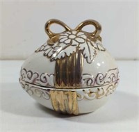 Vintage Large Ceramic Gold Accents Egg Candy Dish