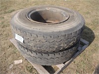 (2) ArmorSteel 10.00 x 20 Tires w/ Split Rims #