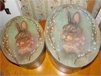 Oval rabbit decorated nesting boxes largest