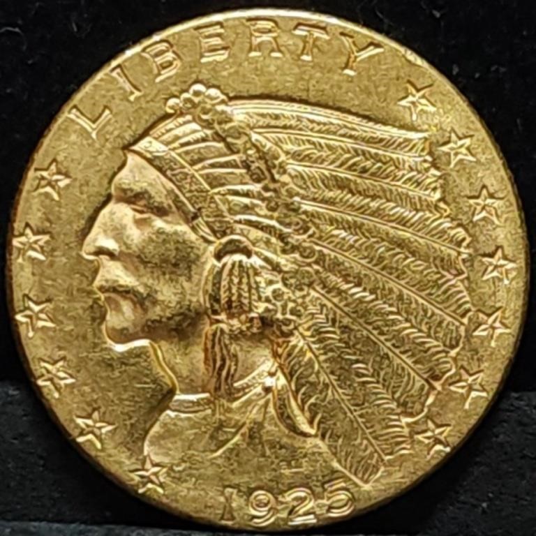 1925-D $2.50 Indian Head Gold Quarter Eagle Nice