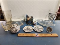 Vintage Tea Pot, Candle Holders, Vase, Baking Dish