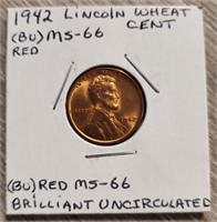 1942 (BU) MS66 Lincoln Head Wheat Cent