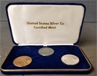 Set Of Silver Coins Certified Mind In Case