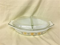 Pyrex TOWN & COUNTRY Oval Divided Dish with Lid
