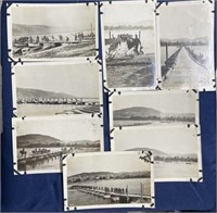 WW1 military real photo Soldiers in boats bridge