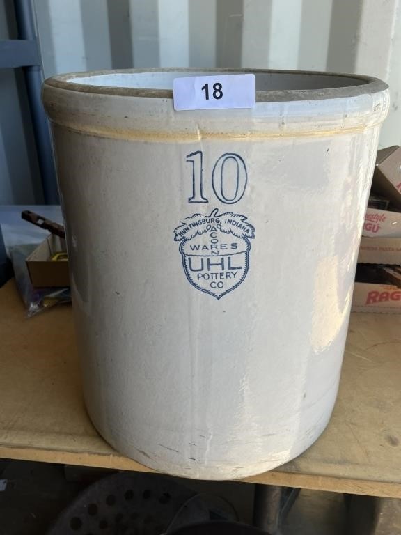 10 Gallon Uhl Pottery Crock, Huntingburg, IN