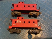 2 lionel train o gauge cabooses no 6059 and