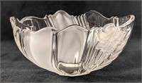 Vintage Orchid Satin Bowl Clear Frosted